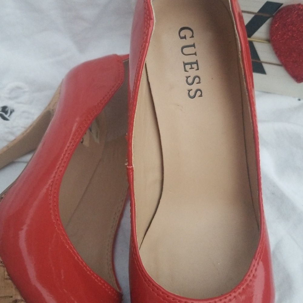 Orange Patent Leather Guess Heels SZ 6 - Picture 6 of 7